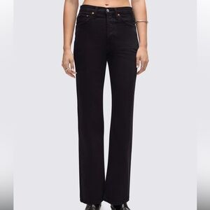Re/Done Women's Black Wide Straight Jeans